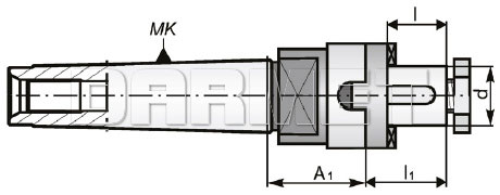 Trzpień frezarski uniwersalny Morse typ 7430 - wymiary