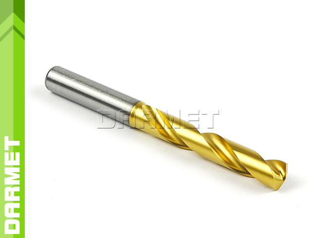 Solid Carbide Drill with Cylindrical Shank 5xD, 10MM - VHM TiN with coolant